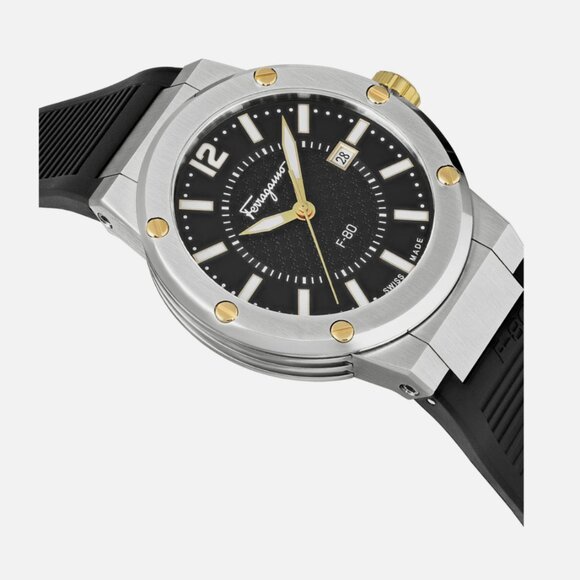 FIRESALE! Ferragamo Mens F-80 Stainless Steel 44mm Strap Fashion Watch - Picture 3 of 3